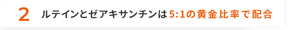 2 ルテインとゼアキサンチンは５:１の黄金率で配合