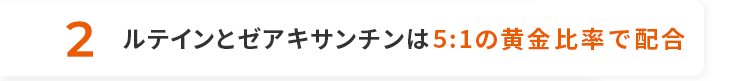2 ルテインとゼアキサンチンは５:１の黄金率で配合