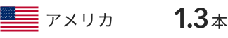 アメリカ 1.3本