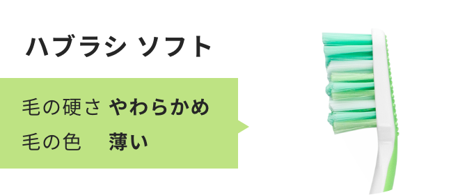 ハブラシ ソフト 毛の硬さ やわらかめ 毛の色　 薄い