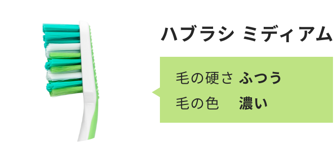 ハブラシ ミディアム 毛の硬さ ふつう 毛の色　 濃い