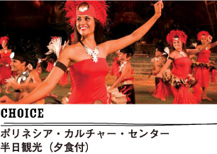choice ポリネシア・カルチャー・センター 半日観光(夕食付)